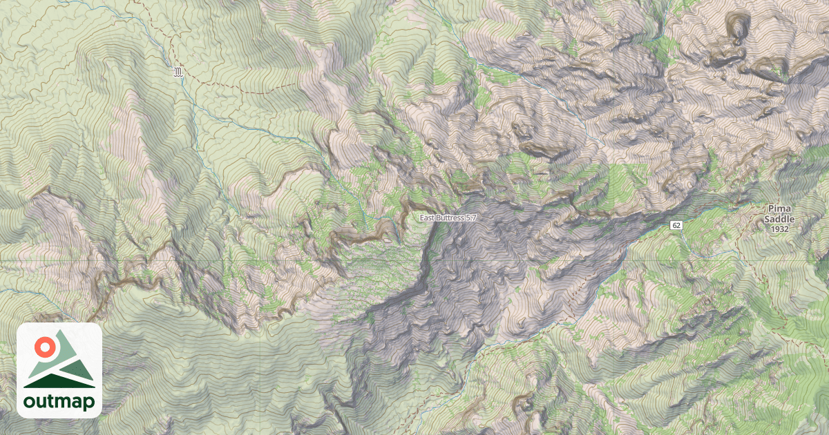 Map of East Buttress