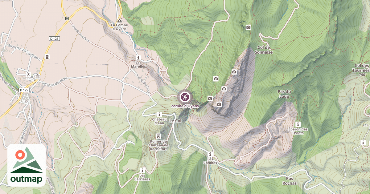 Map of combe d'Oyans