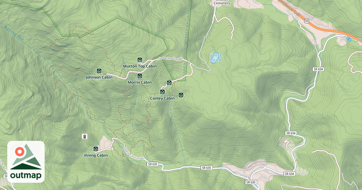 Map of Wineberry Cabin