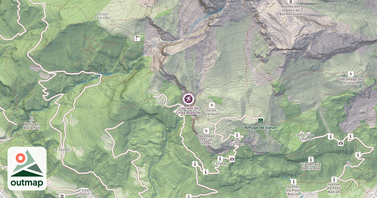 Map of Cascade de Croix Blanche