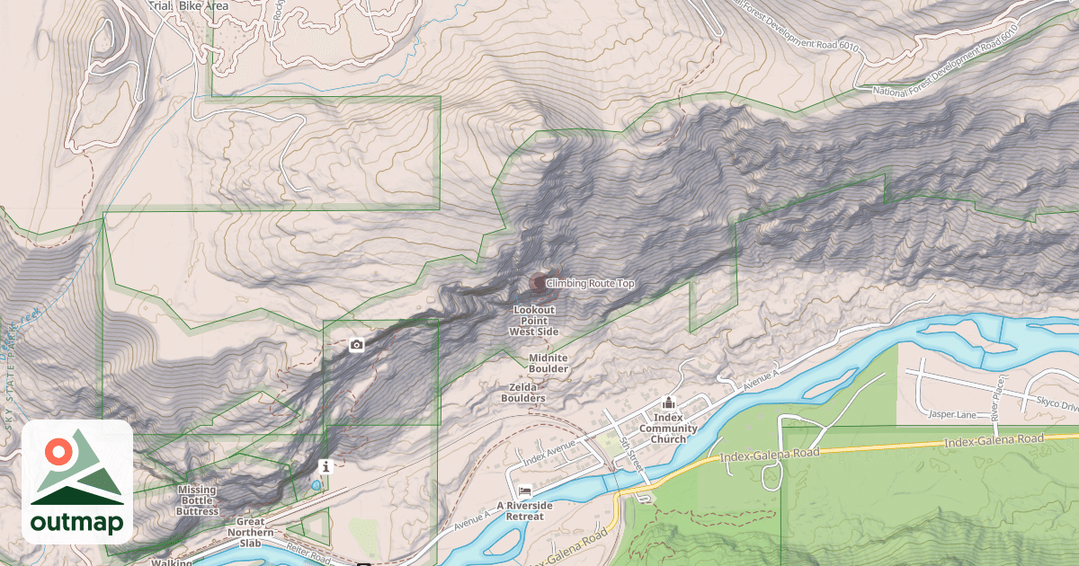 Map of Climbing Route Top