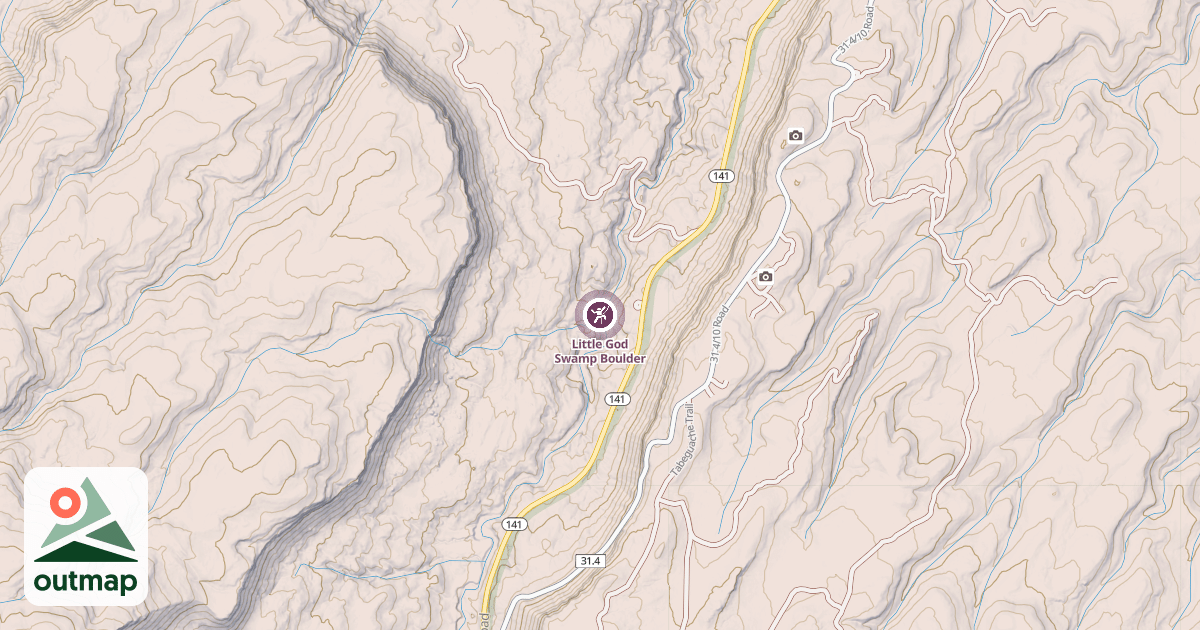Map of Little God Swamp Boulder