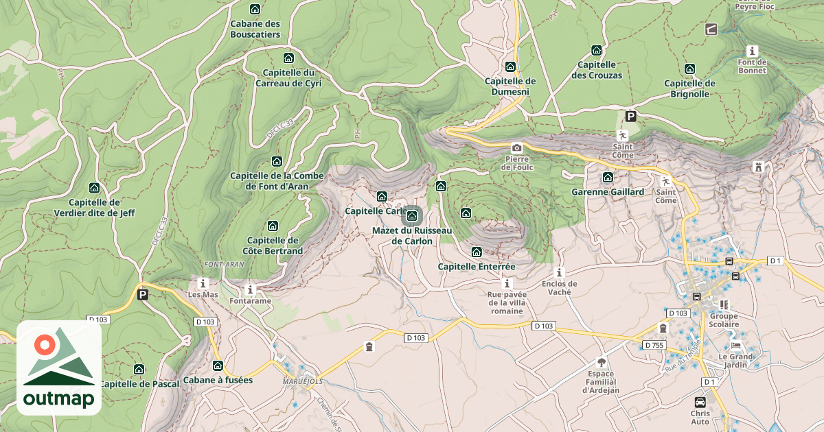 Map of Mazet du Ruisseau de Carlon
