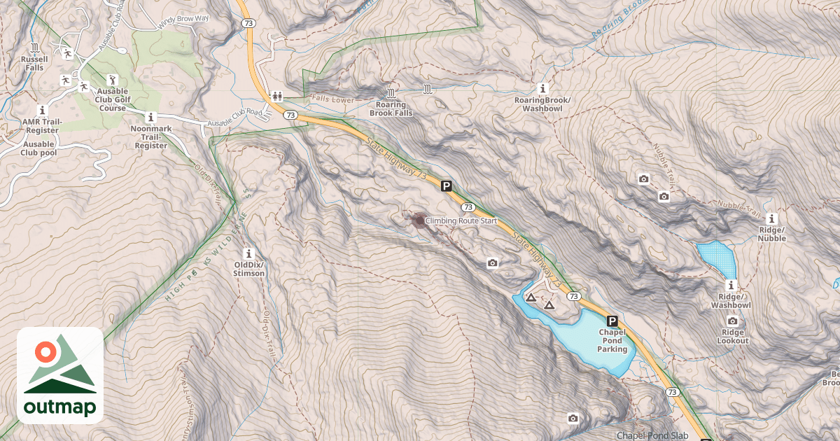 Map of Climbing Route Start