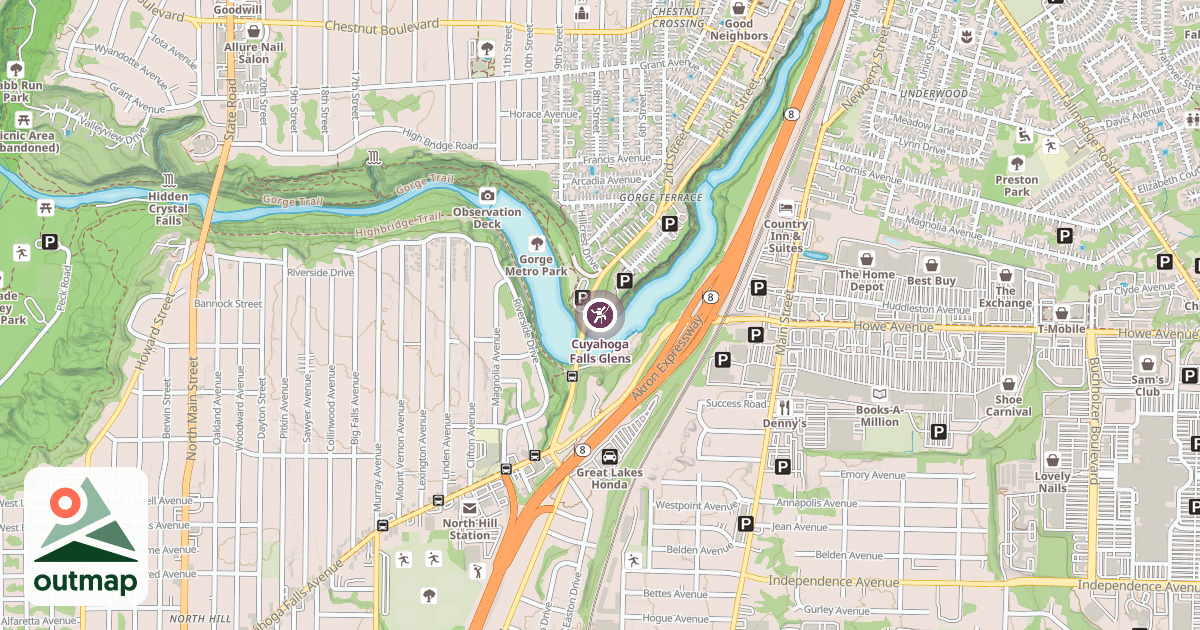 Map of Cuyahoga Falls Glens