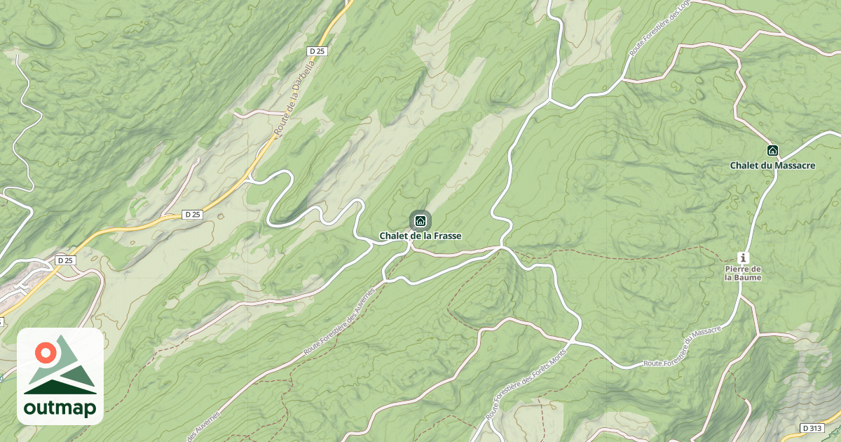 Map of Chalet de la Frasse