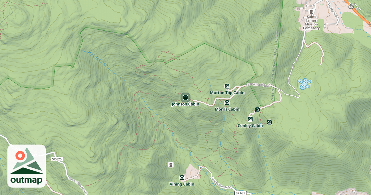 Map of Johnson Cabin