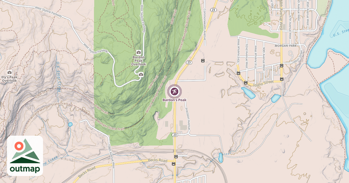 Map of Bardon's Peak