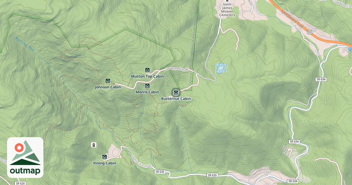 Map of Butternut Cabin