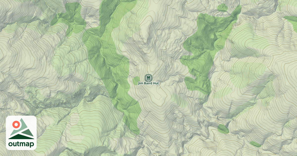 Map of Jim Baird Hut