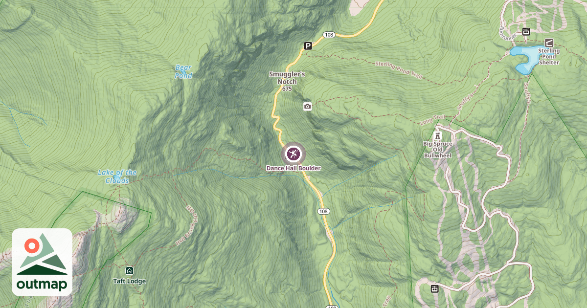 Map of Dance Hall Boulder