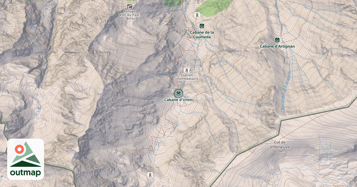 Map of Cabane d'Urets