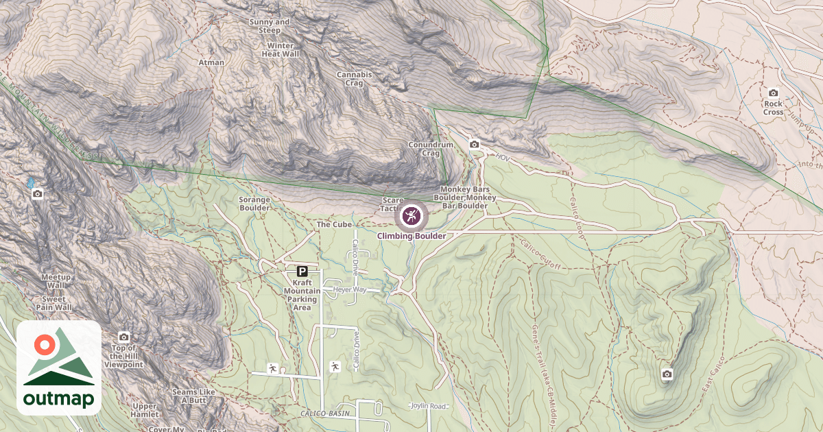 Map of Climbing Boulder