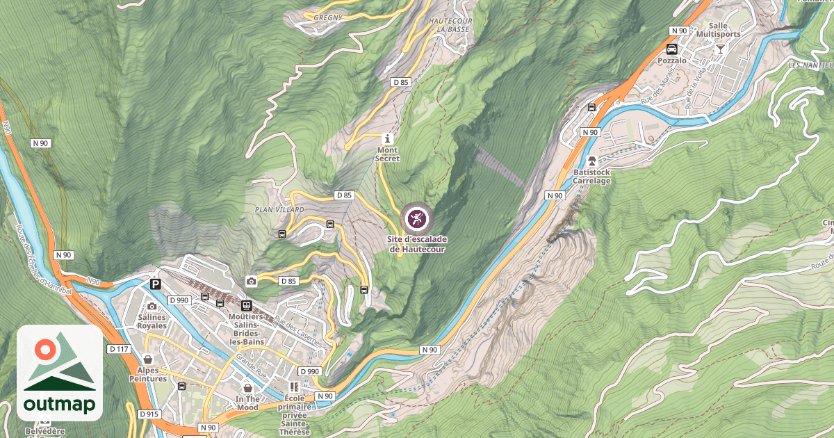Map of Site d'escalade de Hautecour