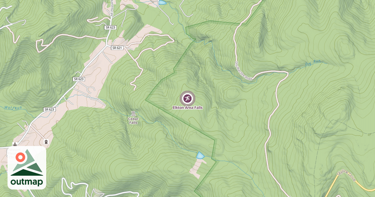 Map of Elkton Area Falls