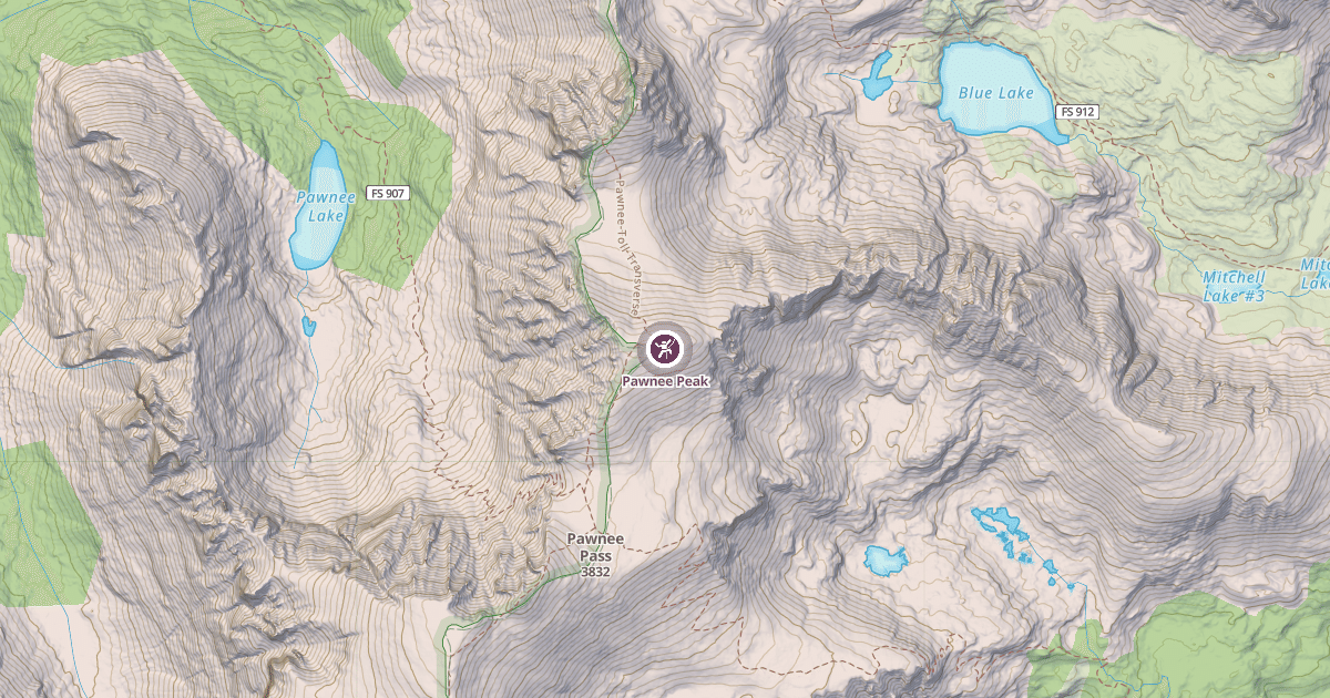 Map preview of Pawnee Peak