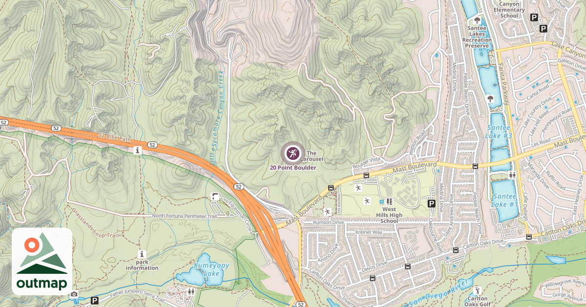 Map of 20 Point Boulder