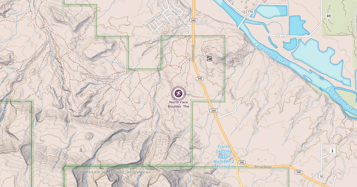 Map preview of North Face Boulder, The