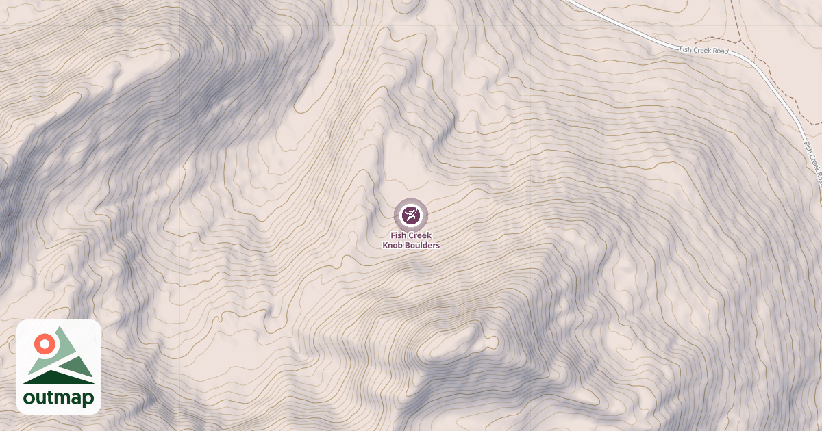 Map of Fish Creek Knob Boulders