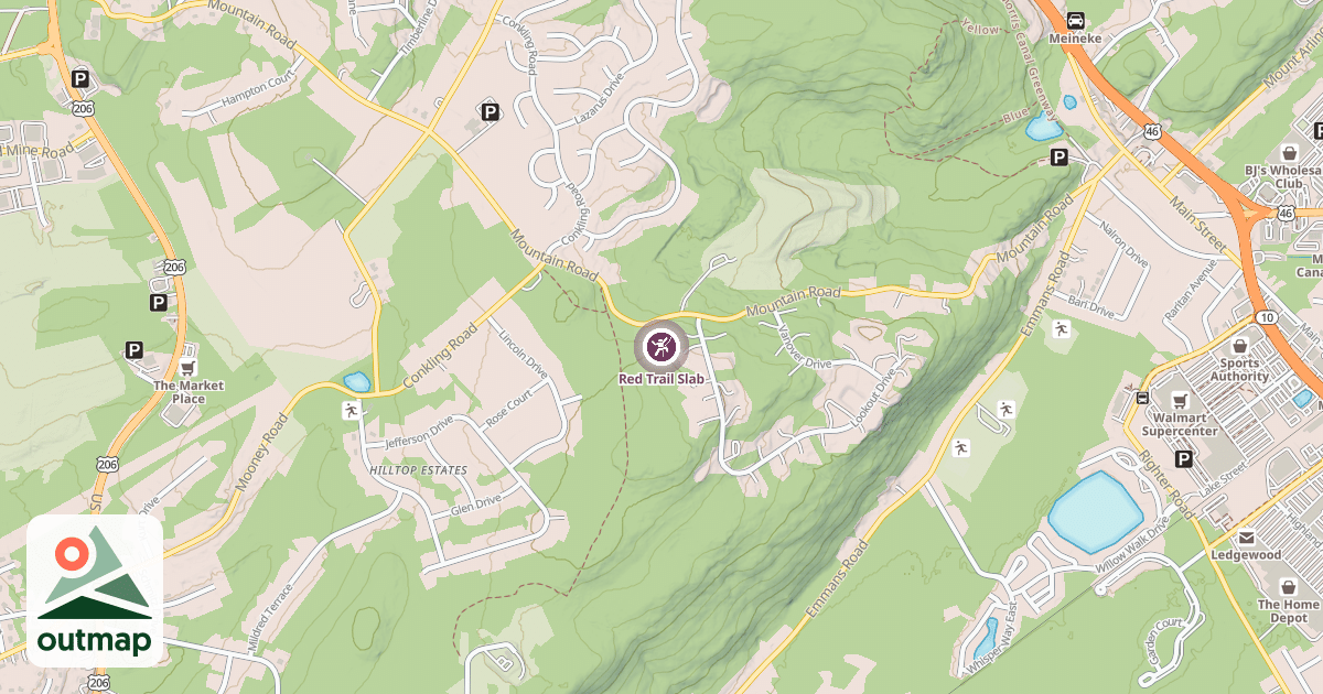 Map of Red Trail Slab