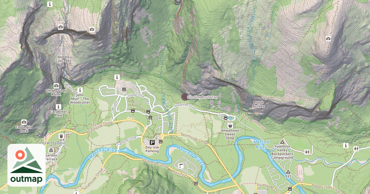 Map of Climbing Route Top