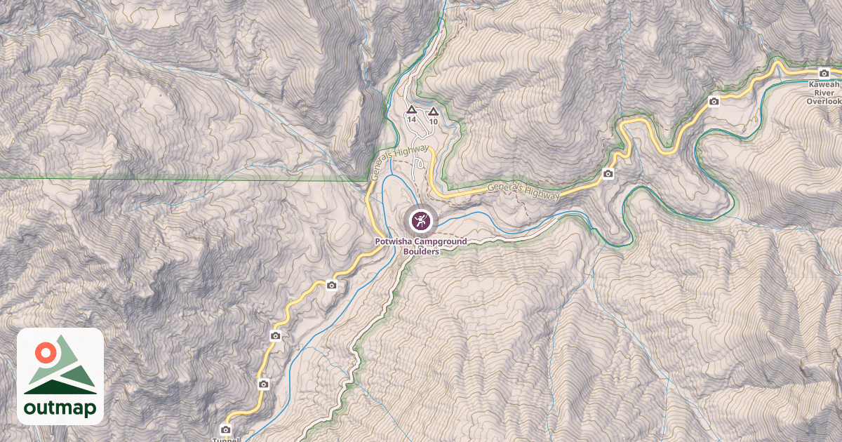 Map of Potwisha Campground Boulders