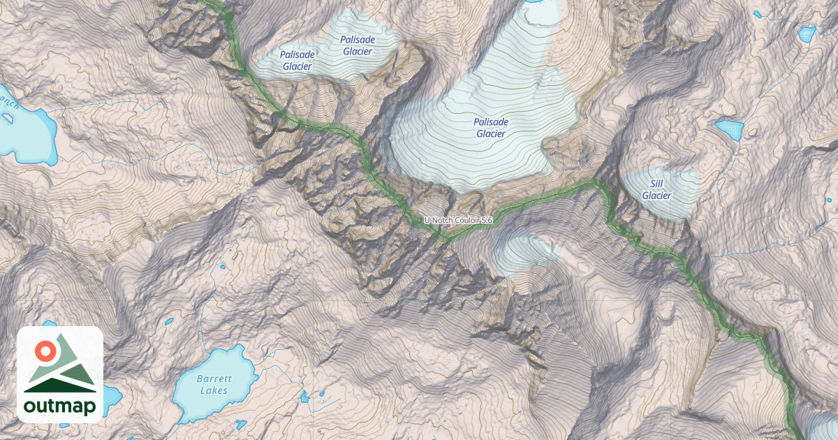 Map of U-Notch Couloir
