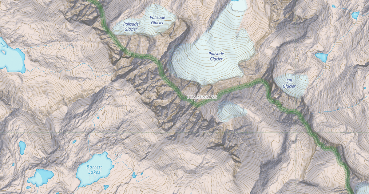 Map preview of U-Notch Couloir