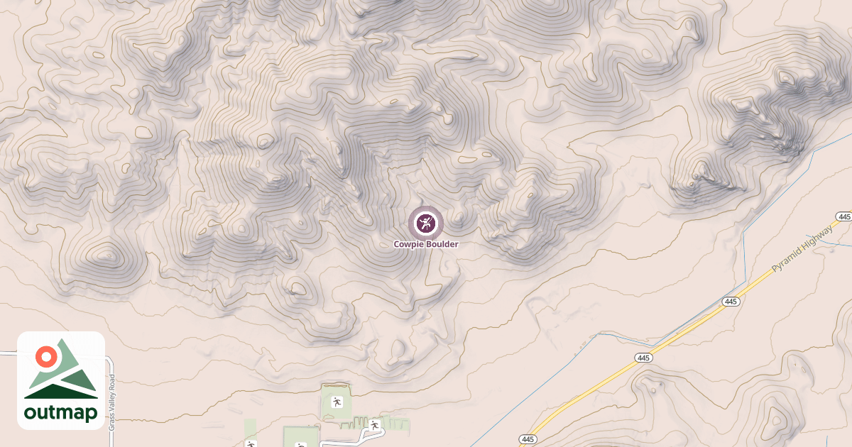 Map of Cowpie Boulder