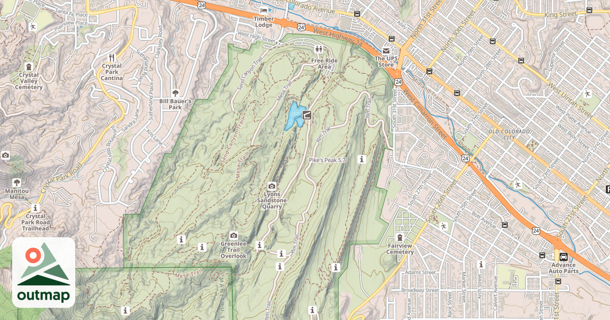 Map of Pike's Peak