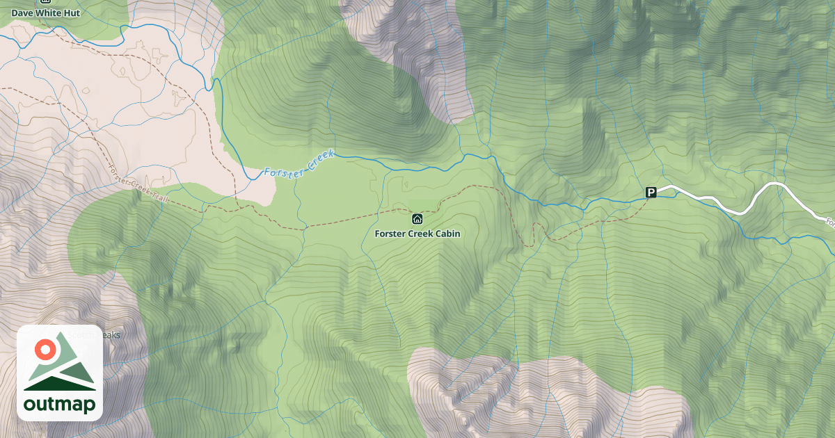 Map of Forster Creek Cabin