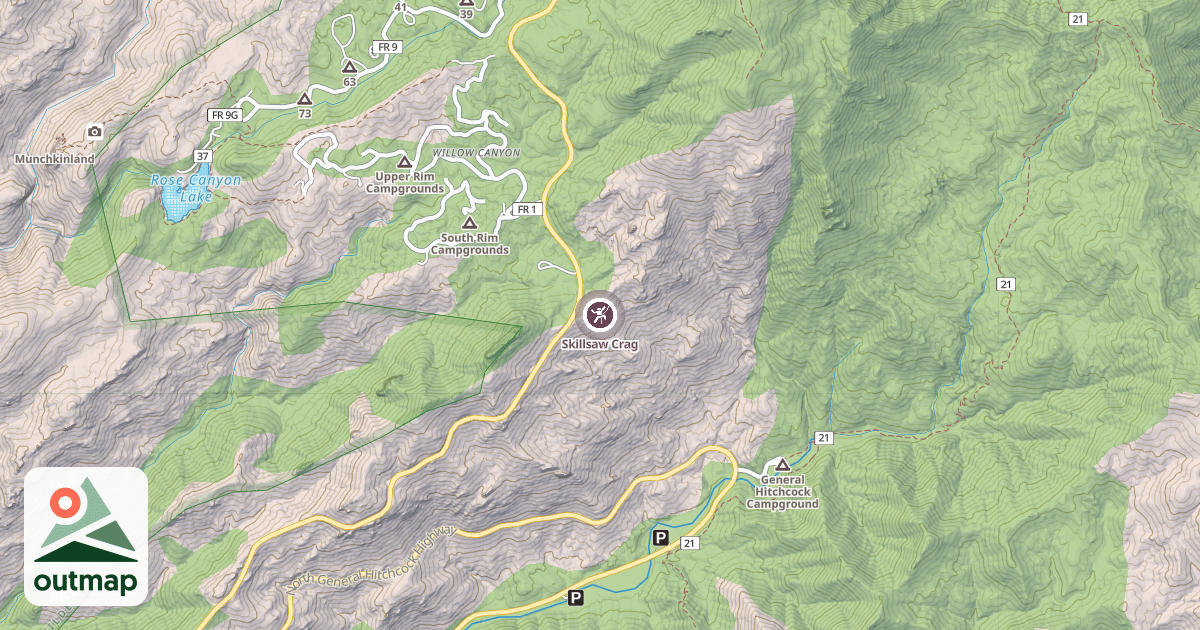 Map of Skillsaw Crag