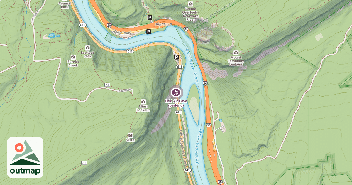 Map of Cold Air Cave (parking)