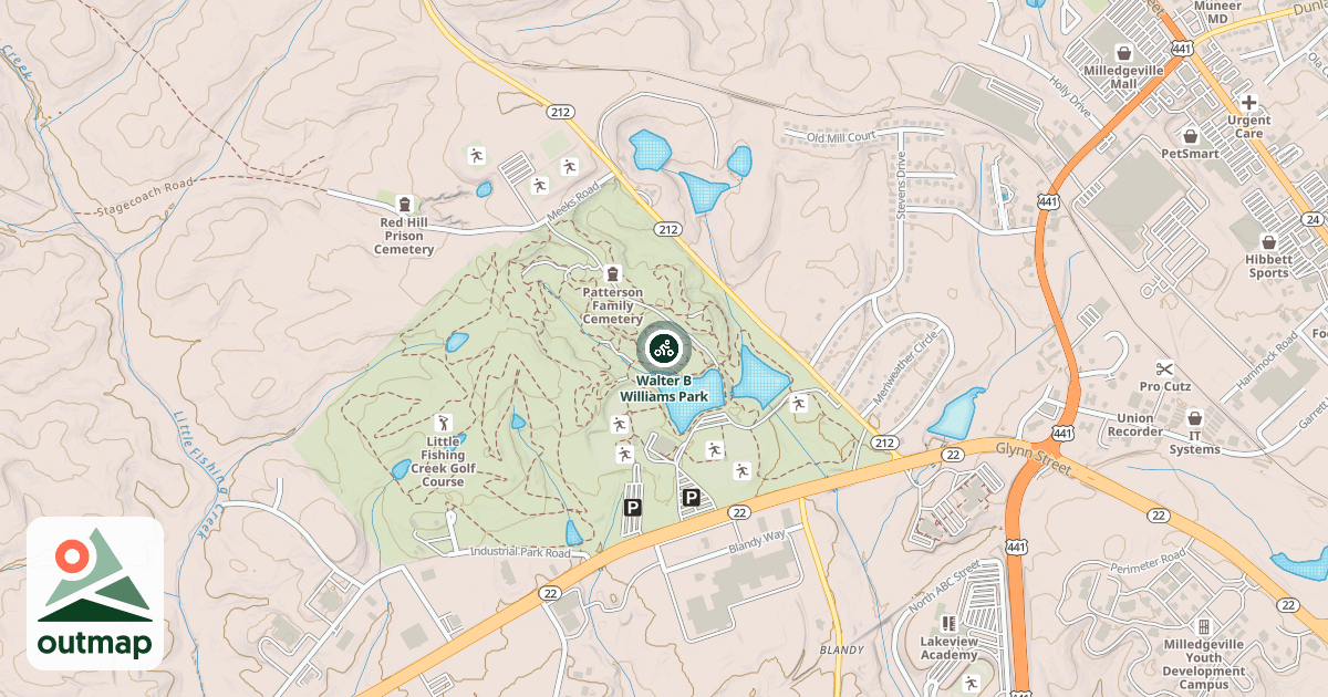 Map of Walter B Williams Park
