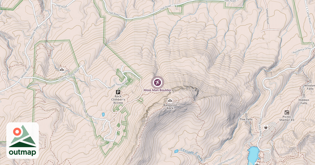 Map of Moss Man Boulder
