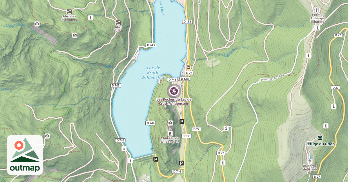 Map of Les Roches du Lac de Kruth-Wildenstein