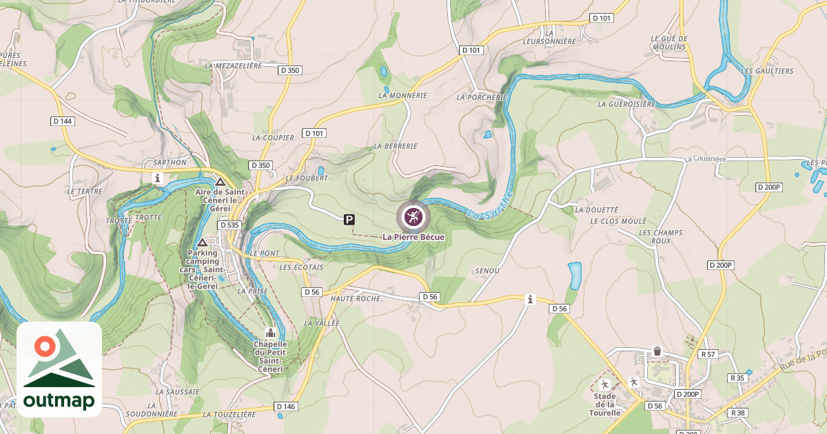 Map of La Pierre Bécue