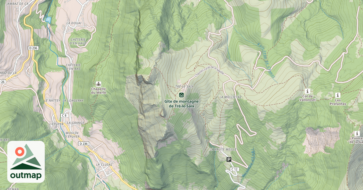 Map of Gîte de montagne de Tré-le-Saix