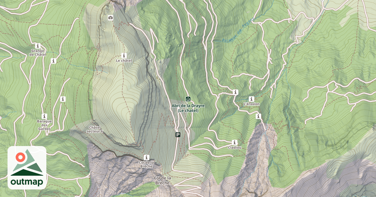 Map of Abri de la Drayre (Le chatel)