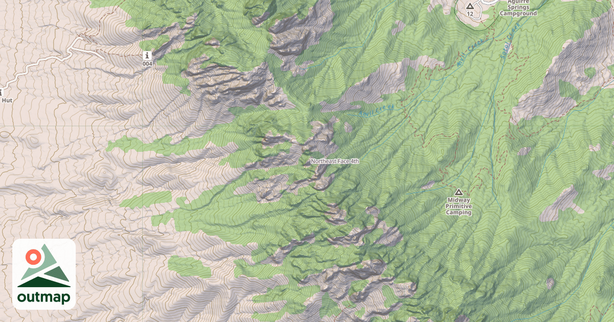 Map of Northeast Face