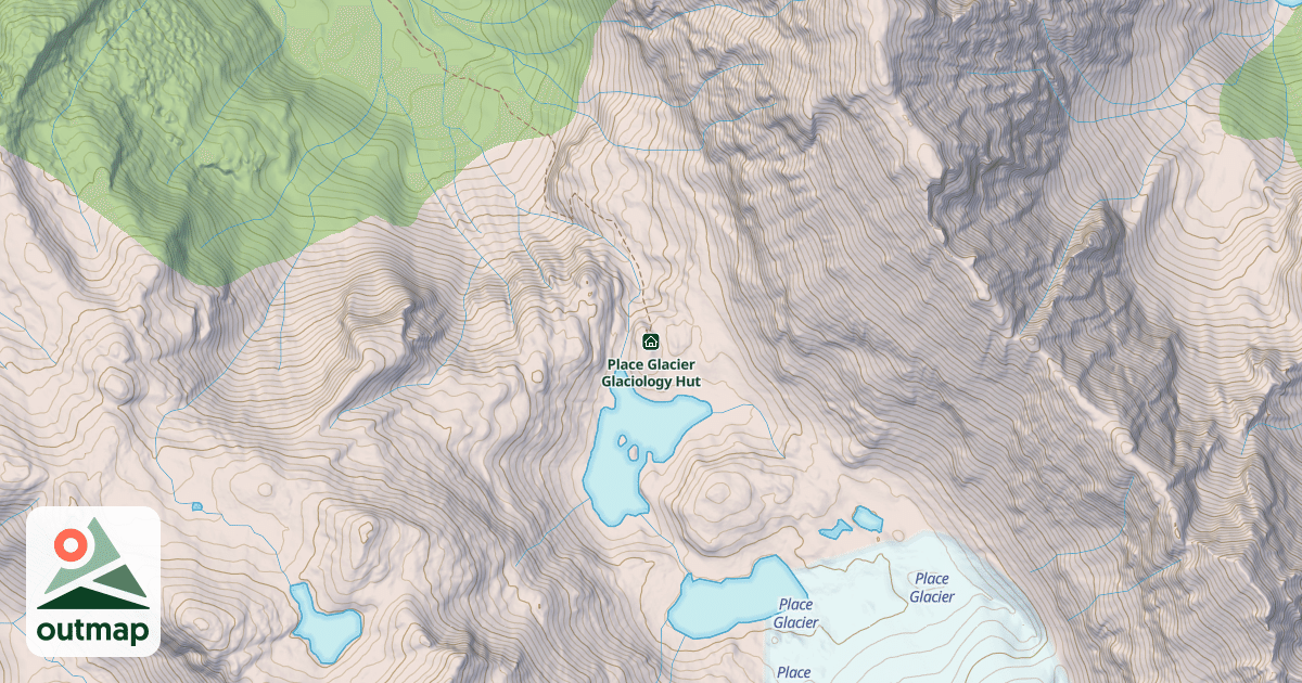 Map of Place Glacier Glaciology Hut