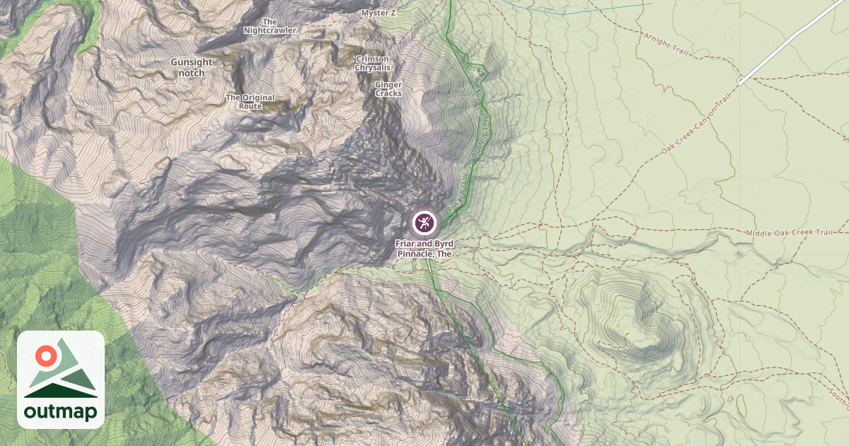 Map of Friar and Byrd Pinnacle, The