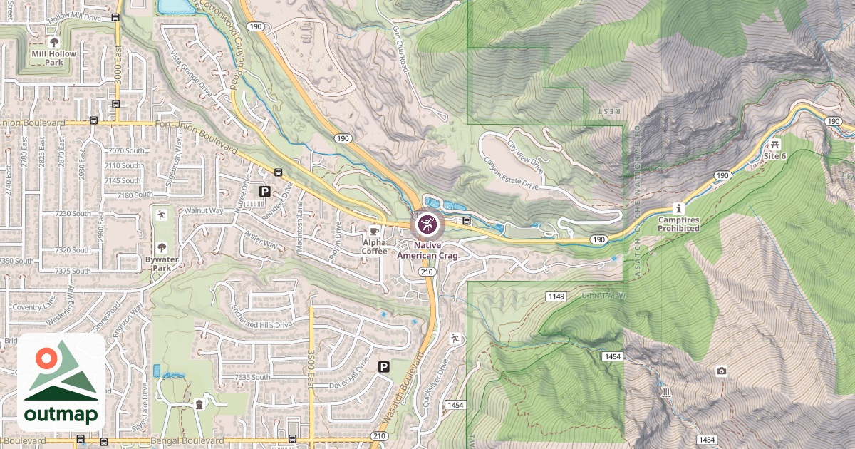 Map of Native American Crag