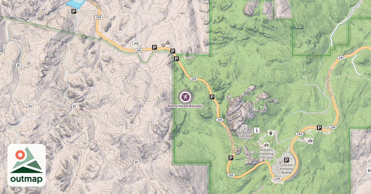 Map of Rams Head Boulder
