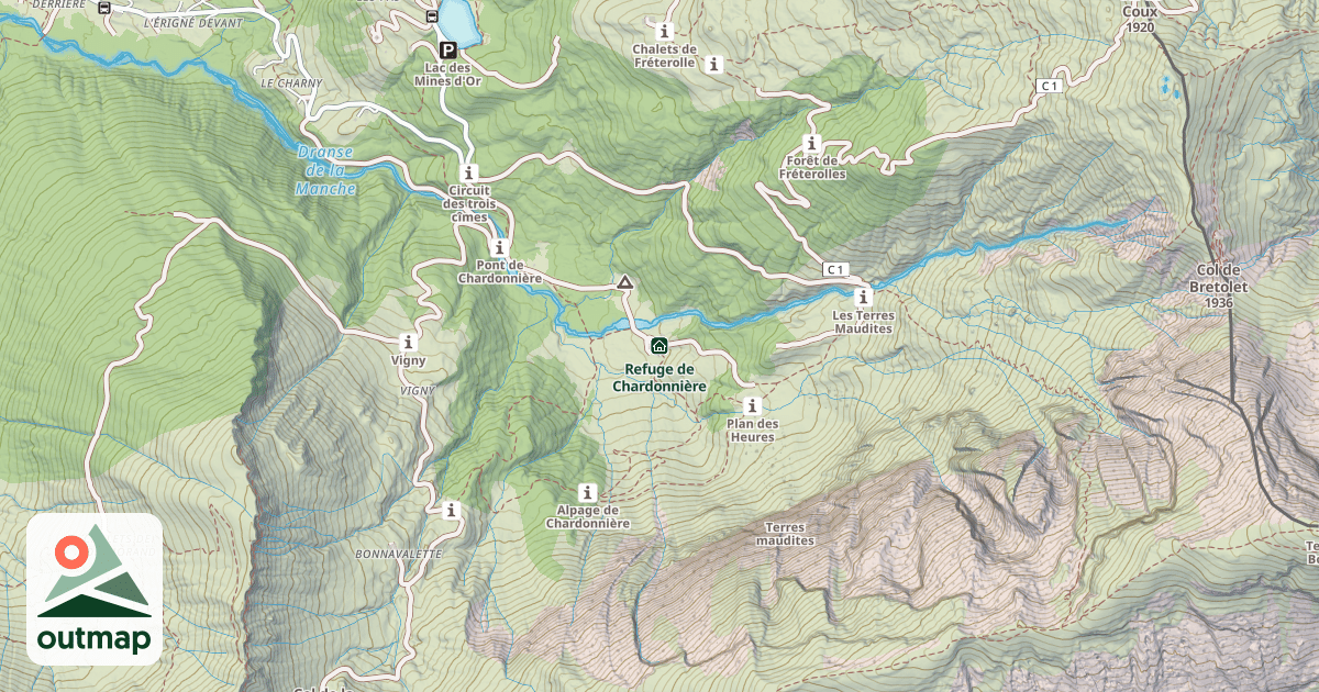 Map of Refuge de Chardonnière