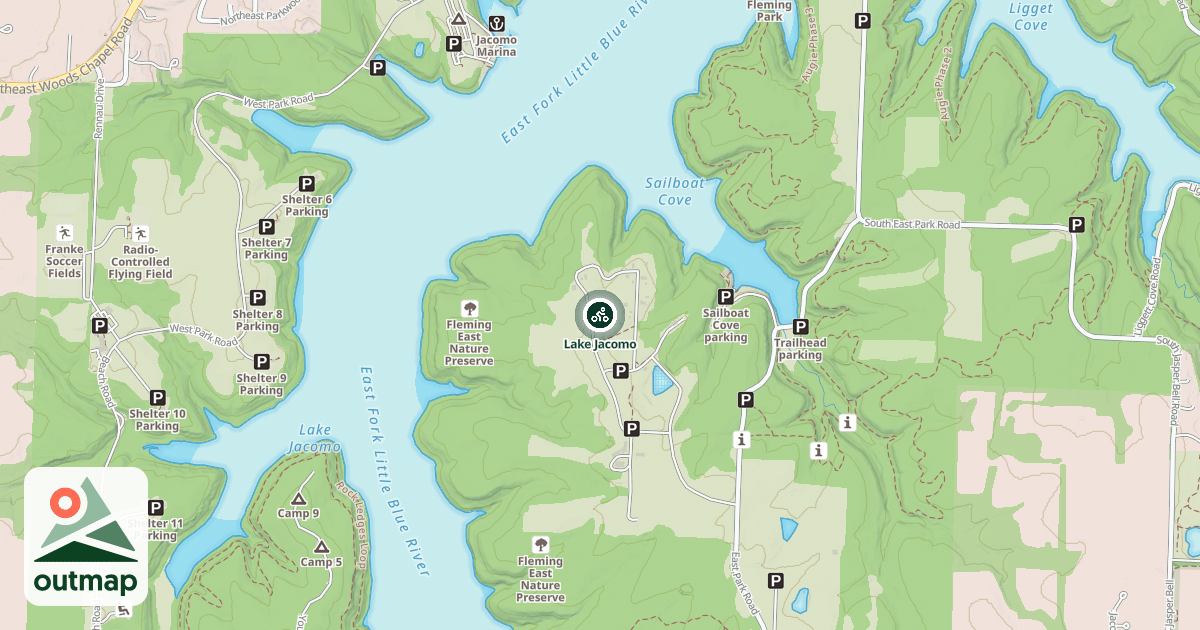 Map of Lake Jacomo