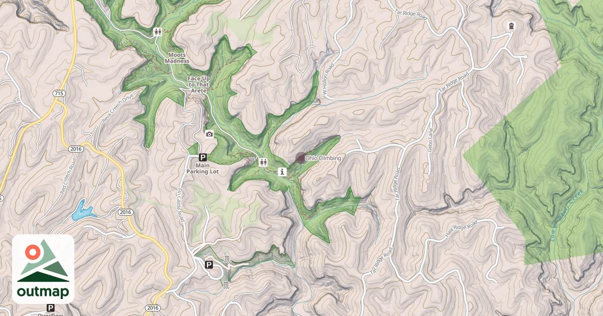 Map of Ohio Climbing