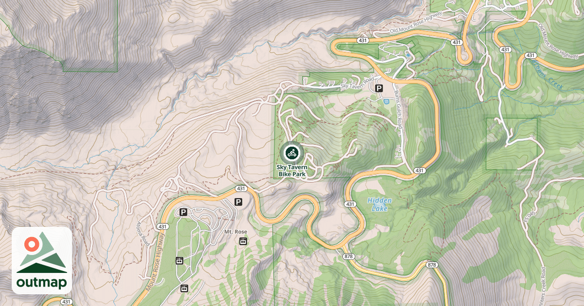 Map of Sky Tavern Bike Park