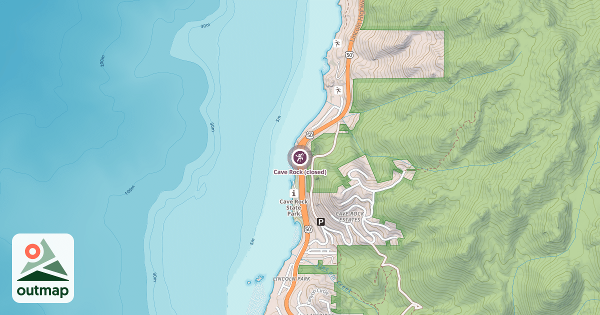 Map of Cave Rock (closed)