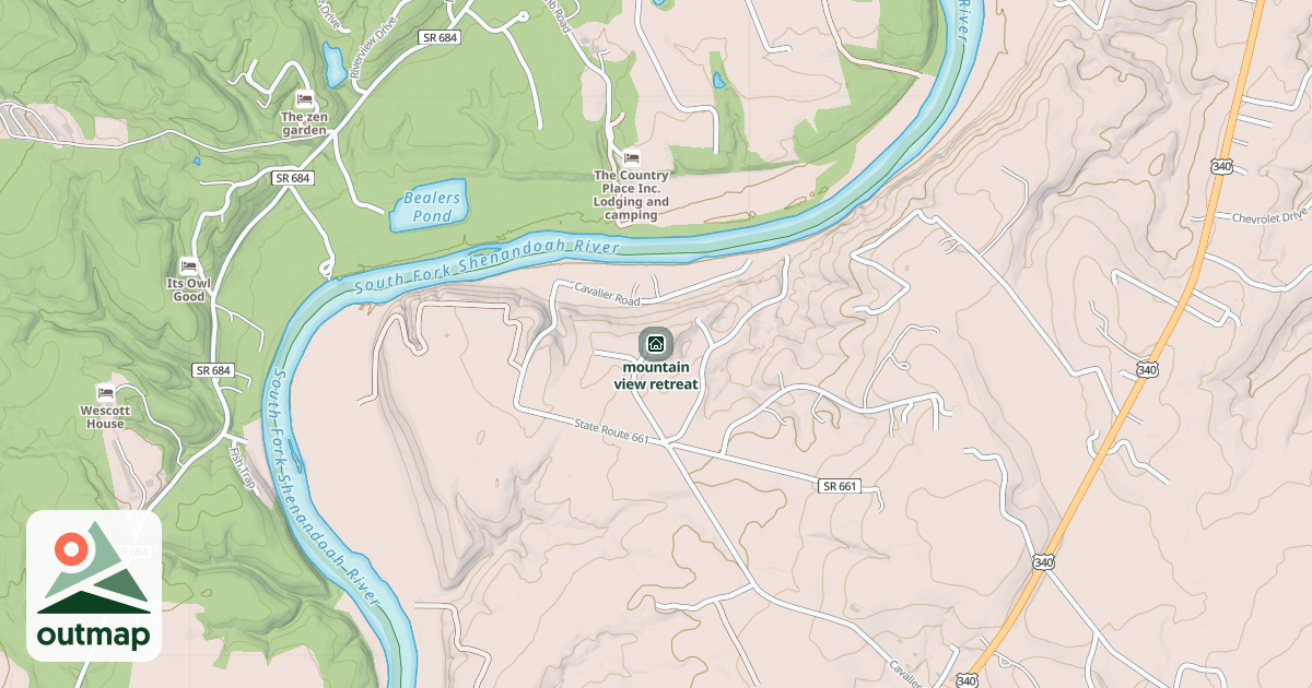 Map of mountain view retreat